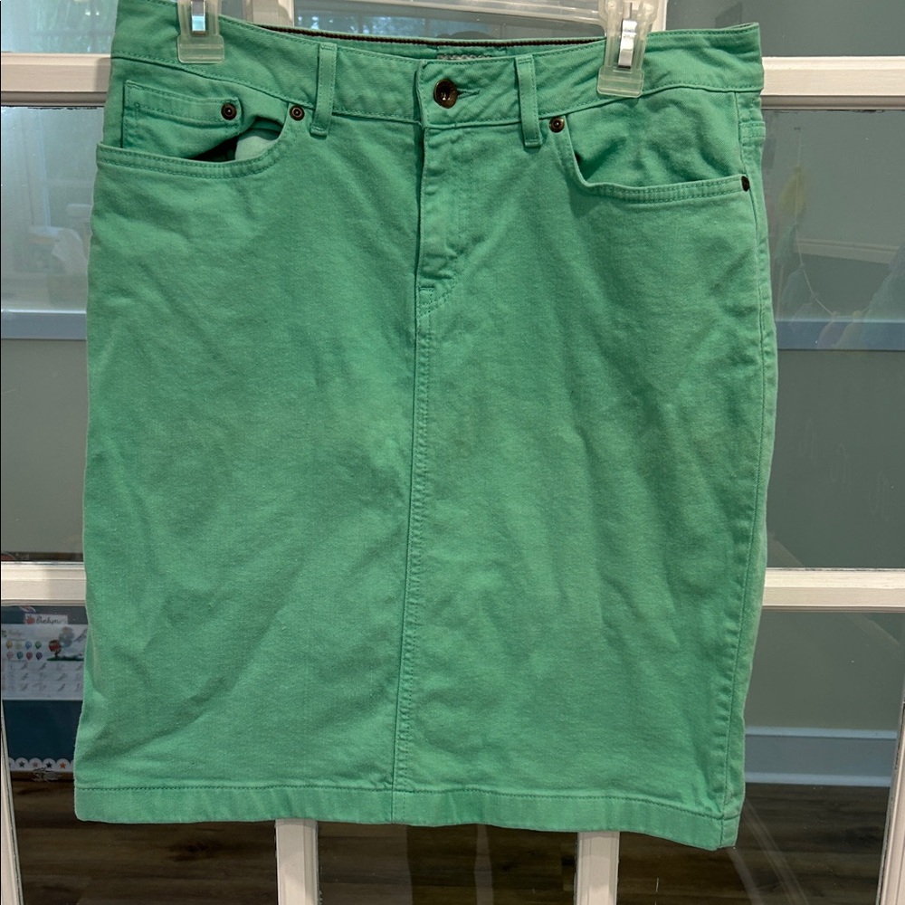 Mint Green LL Bean Denim Skirt